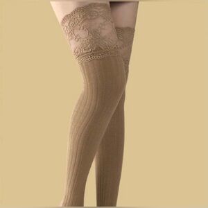 Thigh High Lace Trim Socks